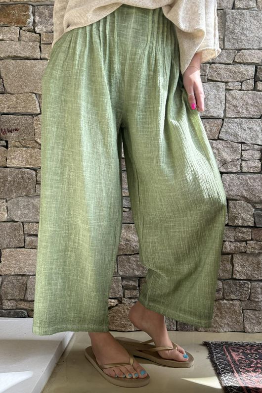 Loom & Thread Pin Tuck Pant Washed Lawn /41=